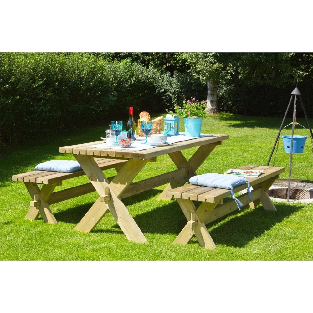 Plus A/S Plus Nostalgi Plankesæt - 1 Bord Og 2 Bænke - Tryk Imprægneret 185900-1 5 Plus A/S Plus Nostalgi Plankesæt - 1 Bord Og 2 Bænke - Tryk Imprægneret 185900-1 - Billede 3