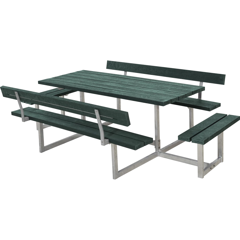 Plus A/S Plus Basic Bord/Bænkesæt M/2 Ryglæn Og 2 Påbygninger - 260 Cm - ReTex - Grøn - 185815-31 3 Plus A/S Plus Basic Bord/Bænkesæt M/2 Ryglæn Og 2 Påbygninger - 260 Cm - ReTex - Grøn - 185815-31