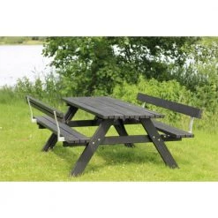 Plus A/S Plus Bord/bænkesæt - Sort - M/2 Ryglæn - 42mm - Længde 177cm -Tilbud homeshop Butik unnamed file 502