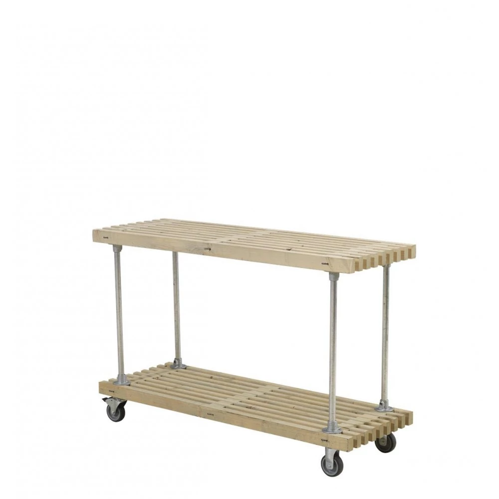 Plus A/S Plus Tralle Grill-/Anretterbord M/hjul 140x49x90 Cm - Drivtømmerfarve 4 Plus A/S Plus Tralle Grill-/Anretterbord M/hjul 140x49x90 Cm - Drivtømmerfarve - Billede 2