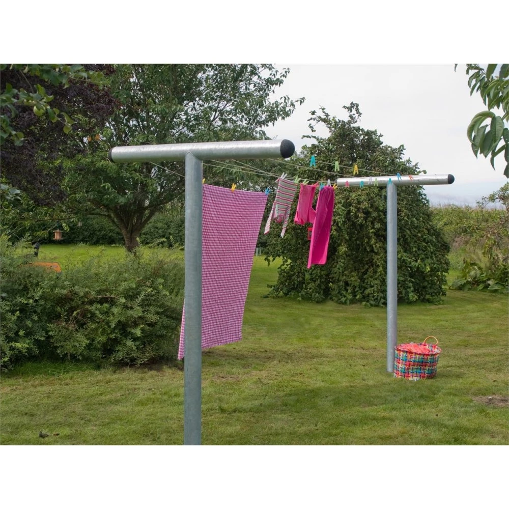 Plus A/S Plus PIPE Tørrestativ M/wire Galvaniseret Stål 130x520cm H200cm 18423-1 4 Plus A/S Plus PIPE Tørrestativ M/wire Galvaniseret Stål 130x520cm H200cm 18423-1 - Billede 2