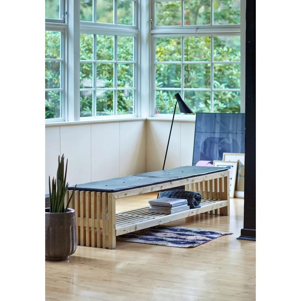 Plus A/S Plus Rustik Trallebænk Design 218x49x45cm M/hylde - Drivtømmerfarve 3 Plus A/S Plus Rustik Trallebænk Design 218x49x45cm M/hylde - Drivtømmerfarve