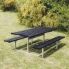 HORTUS Bord-/bænksæt "FRIGG" Sort Grundmalet Og Galvaniseret Stel Uden Ryg L: 175 X B: 140 Cm - 801-081