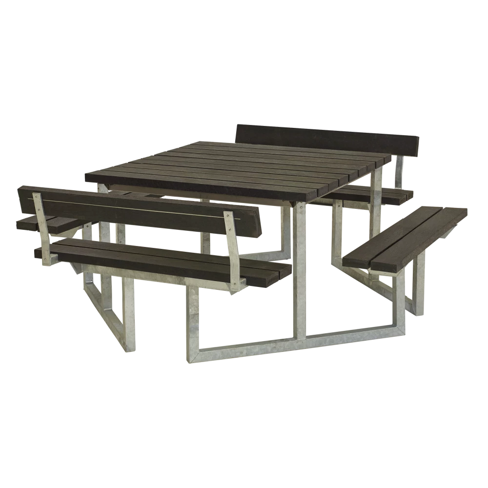 Plus A/S Plus Twist Bord/Bænkesæt M/2 Ryglæn - 204 Cm - ReTex - Sort - 187811-35 3 Plus A/S Plus Twist Bord/Bænkesæt M/2 Ryglæn - 204 Cm - ReTex - Sort - 187811-35