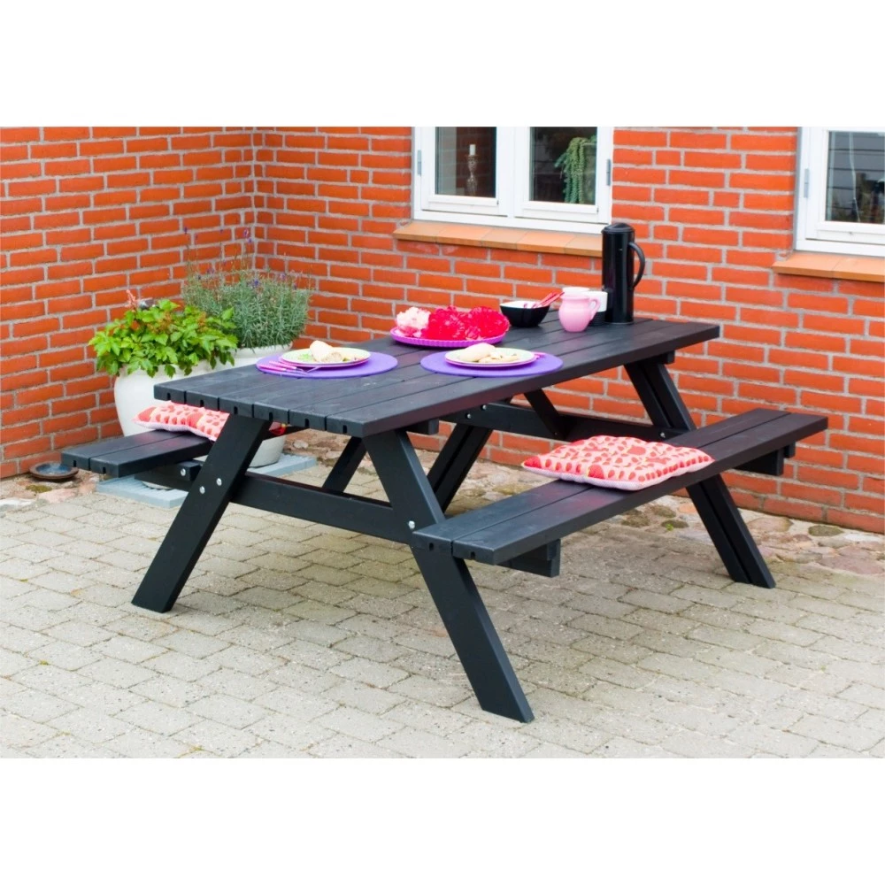 Plus A/S Plus Bord/bænkesæt - Sort - 42mm - Længde 177cm 3 Plus A/S Plus Bord/bænkesæt - Sort - 42mm - Længde 177cm