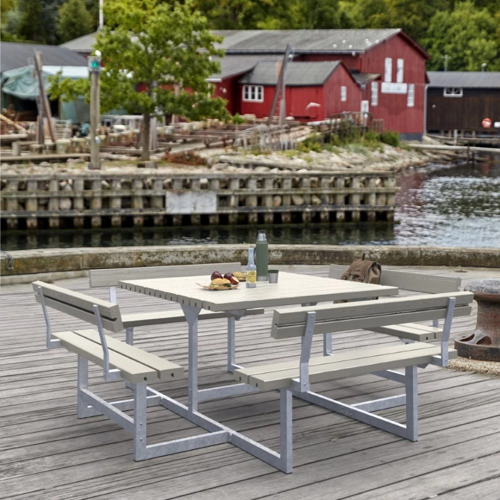 Plus A/S Plus Picnic Bord/Bænkesæt M/4 Ryglæn - 224 Cm - Gråbrun - 188812-18 4 Plus A/S Plus Picnic Bord/Bænkesæt M/4 Ryglæn - 224 Cm - Gråbrun - 188812-18 - Billede 2