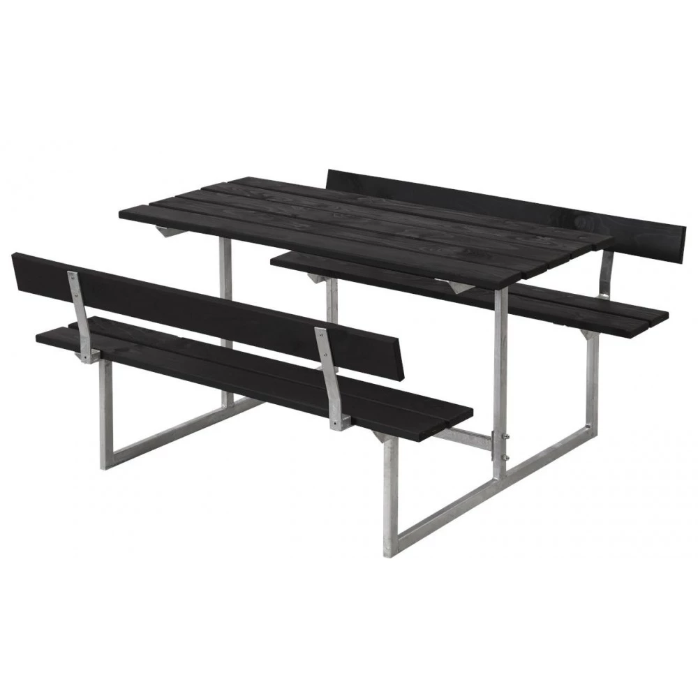 Plus A/S Plus Basic Børnesæt Bord-bænkesæt M/2 Ryglæn Sort 185802-15 3 Plus A/S Plus Basic Børnesæt Bord-bænkesæt M/2 Ryglæn Sort 185802-15