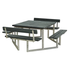 Plus A/S Plus Zigma Stort Bord-bænkesæt (185701-15+185700-15+18573-1) Sort 185706-15