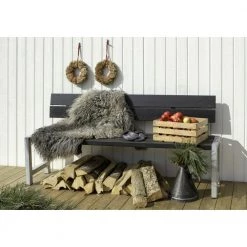 Plus A/S Plus Plankebænk Med Planker Og Ryglæn - Sort -Tilbud homeshop Butik unnamed file 711