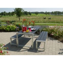 Plus A/S Plus Plankebænk Med Planker Og Ryglæn - Sort -Tilbud homeshop Butik unnamed file 713