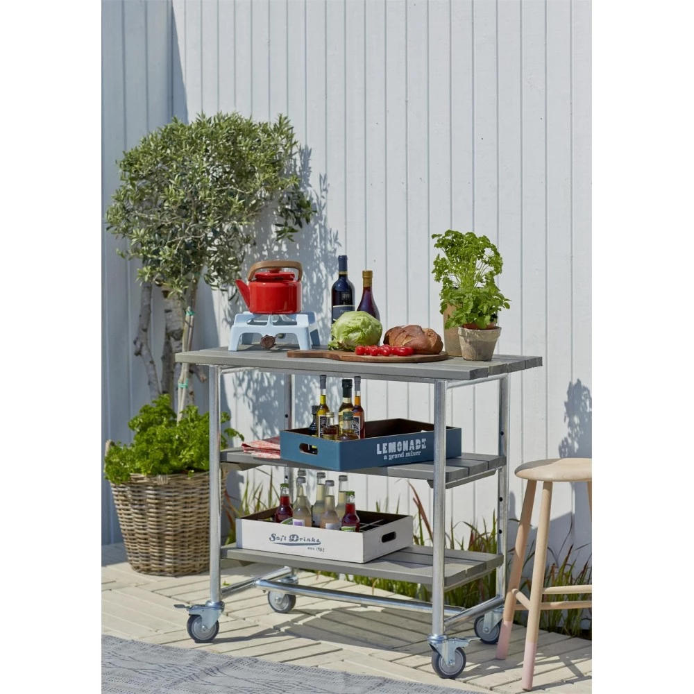 Plus A/S Plus Urban Picnic Grillbord M/2 Hylder Og Hjul Gråbrun 179541-18 3 Plus A/S Plus Urban Picnic Grillbord M/2 Hylder Og Hjul Gråbrun 179541-18