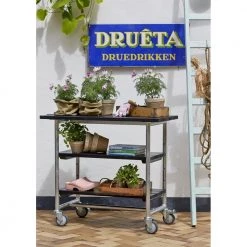 Plus A/S Plus Urban Picnic Grillbord M/2 Hylder Og Hjul Sort 179541-15