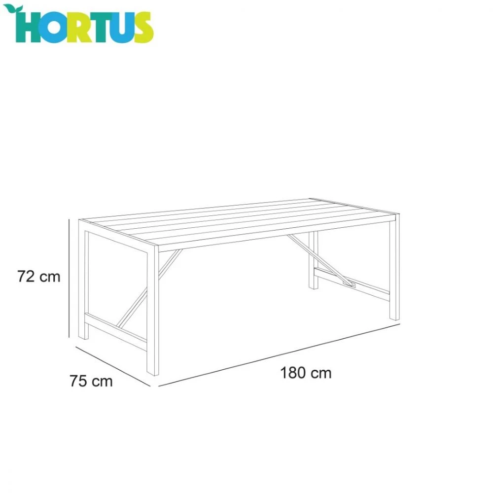 NSH Nordic A/S Bord H-model Sort Grundmalet Og Galvaniseret Stel - 801-095 3 NSH Nordic A/S Bord H-model Sort Grundmalet Og Galvaniseret Stel - 801-095
