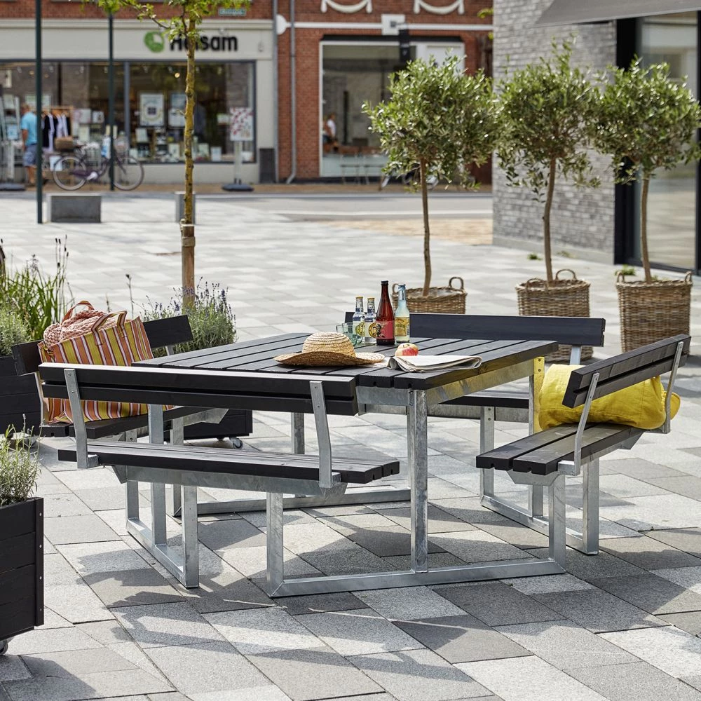 Plus A/S Plus Twist Bord/Bænkesæt M/4 Ryglæn 227 Cm - Sort 4 Plus A/S Plus Twist Bord/Bænkesæt M/4 Ryglæn 227 Cm - Sort - Billede 2