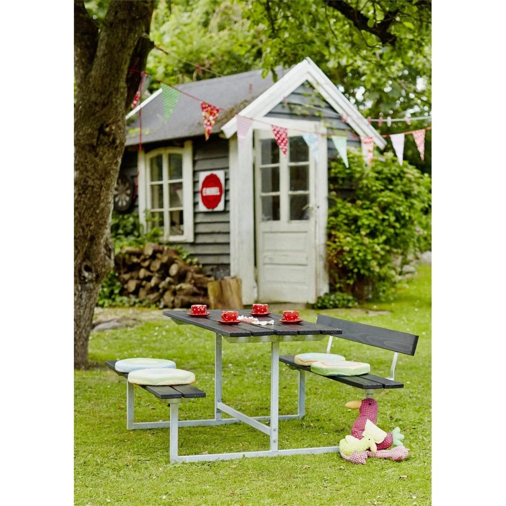 Plus A/S Plus Basic Børnesæt Bord-bænkesæt M/1 Ryglæn Sort 185801-15 3 Plus A/S Plus Basic Børnesæt Bord-bænkesæt M/1 Ryglæn Sort 185801-15