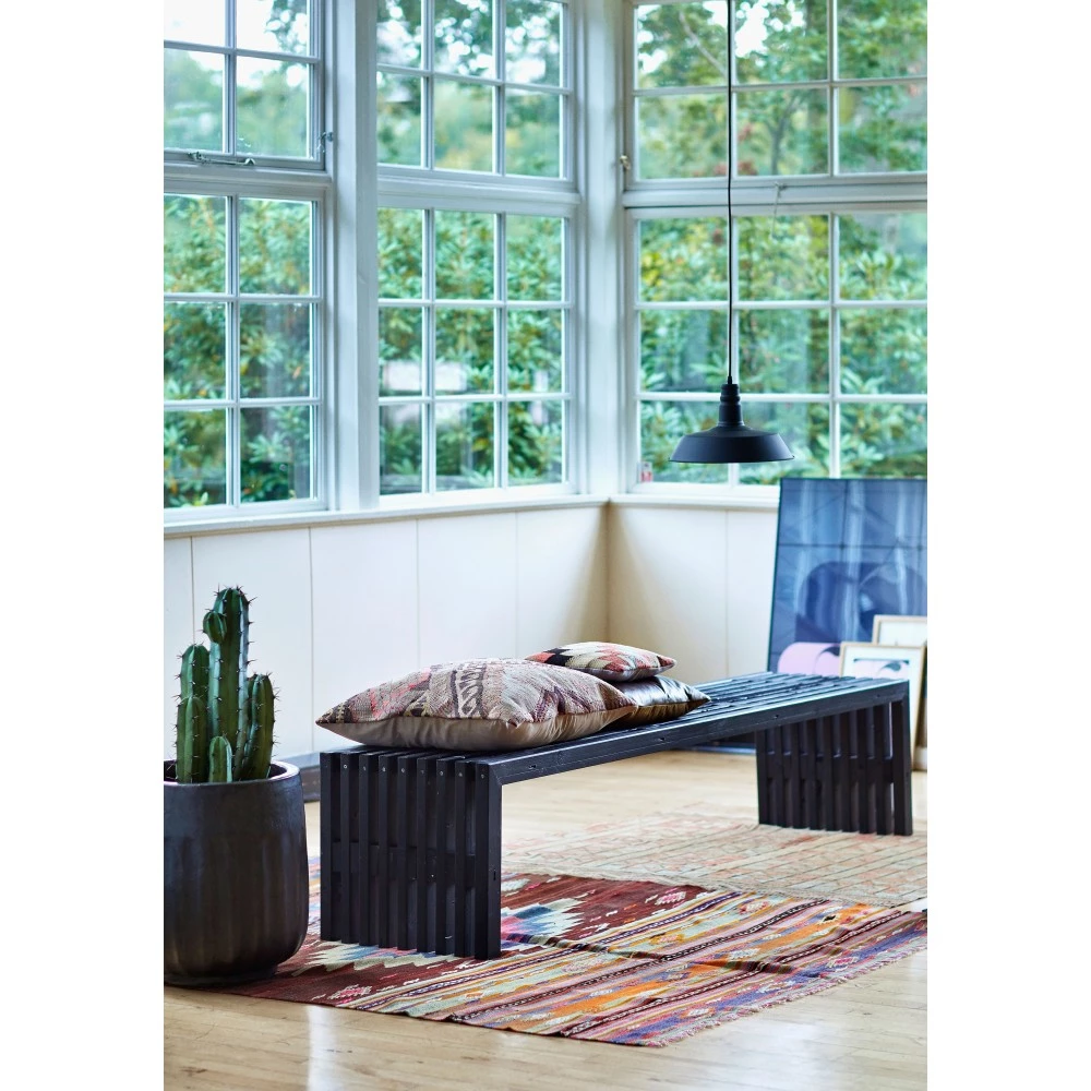 Plus A/S Plus Rustik Trallebænk Design 218x49x45cm - Sort 3 Plus A/S Plus Rustik Trallebænk Design 218x49x45cm - Sort