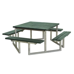 Plus A/S Plus Twist Bord/Bænkesæt M/4 Ryglæn - B 227 Cm X H - Genbrugsplast