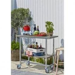 Plus A/S Plus Urban Picnic Grillbord M/1 Hylde Og Hjul Gråbrun 179540-18