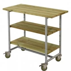 Plus A/S Plus Urban Picnic Grillbord M/2 Hylder Og Hjul Trykimprægneret 179541-1