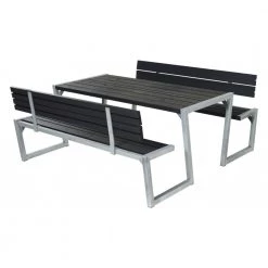 Plus A/S Plus ZIGMA Bord/bænkesæt - Sort - M/2 Ryglæn