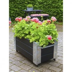 Plus A/S Plus Cubic Blomsterkasse 87x50x45cm M/hjul Sort 18238-15