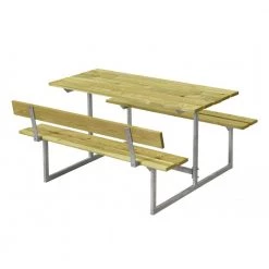 Plus A/S Plus Basic Børnesæt Bord-bænkesæt M/1 Ryglæn Trykimprægneret 185801-1