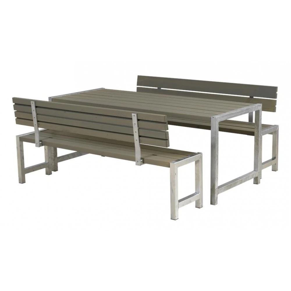 Plus A/S Plus Plankesæt Med Bord+2 Bænke+2 Ryglæn 3 Plus A/S Plus Plankesæt Med Bord+2 Bænke+2 Ryglæn